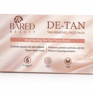 de tan tan removal face pack, brightening face pack, controls oil and sebum, targets blackheads, reduces hyperpigmentation | pack of 6 sachet , 72g
